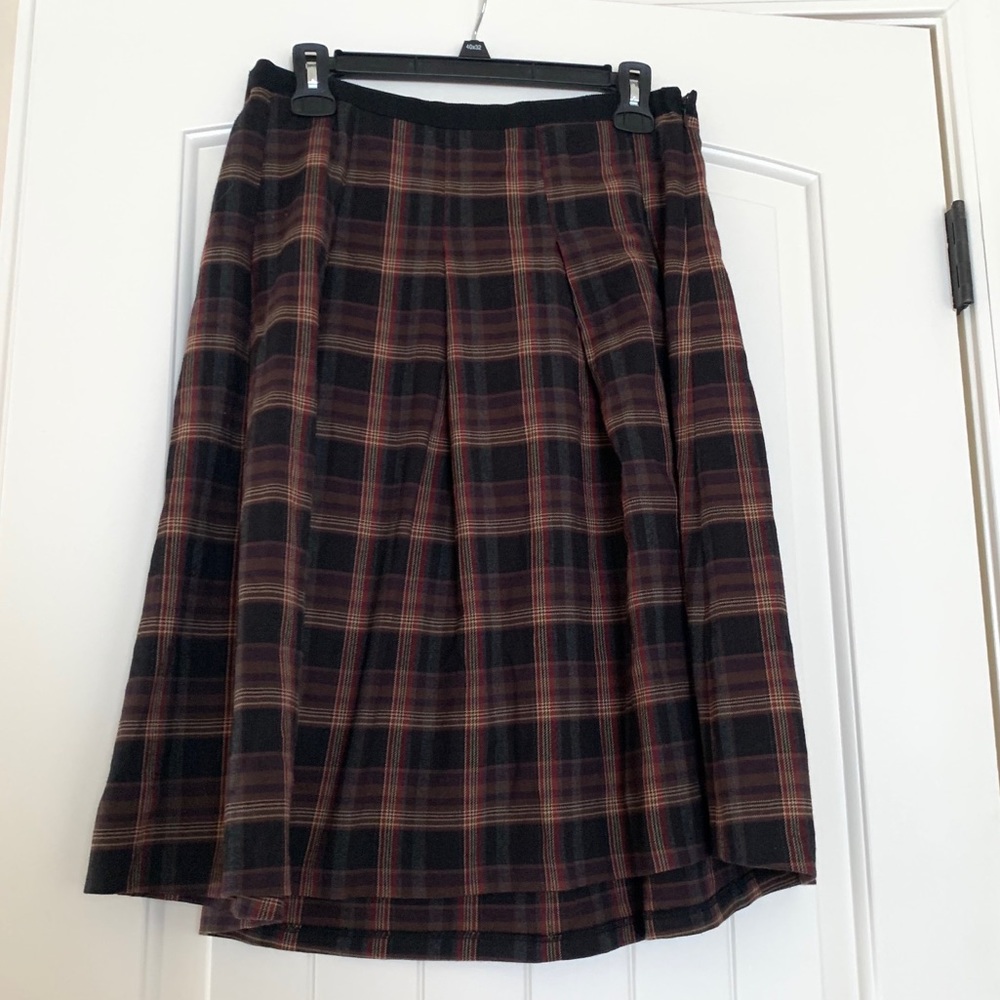New York & Co. Plaid MIDI Skirt with pleats